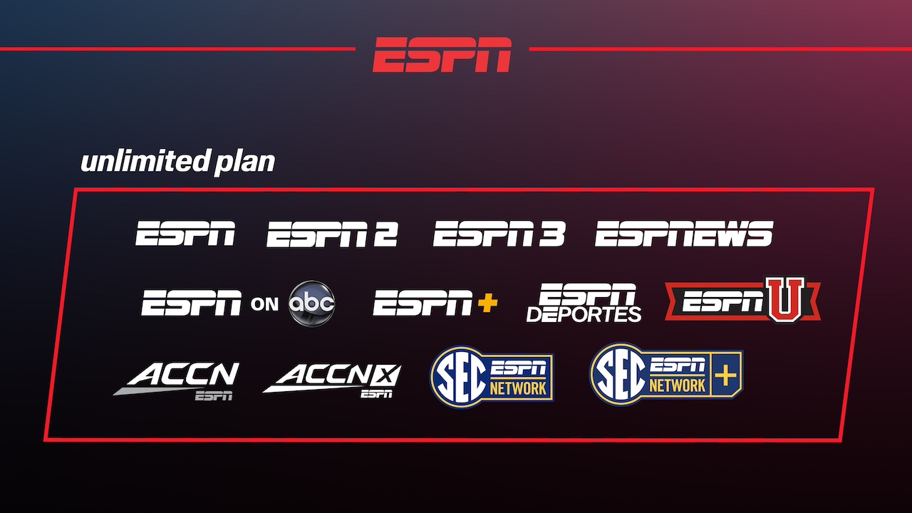 Saluran yang tersedia di bawah ESPN Unlimited Plan Illustrated